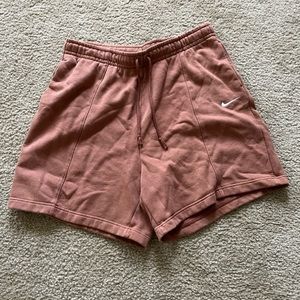 Nike High Rise Sportswear Essential Fleece Shorts Terracotta